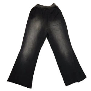 Pantalones Deportivos Track Jogger, Estilo Stacked, Tejido Grueso de 500 GSM, 100% Algodón, con Logotipo, Holgados, Casuales, Ecológicos, para Hombre - Product Image 2