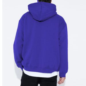 Sudadera con Capucha Morada para Hombre con Bordado de Hongo, Ajuste Oversize, Casual, de Algodón y Felpa, para Otoño - Product Image 4