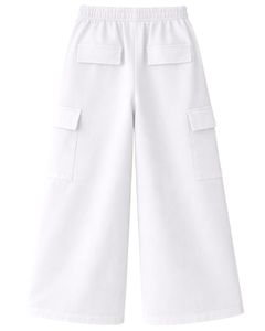 Pantalones Deportivos Cargo de Pierna Ancha Color Gris Claro para Mujer, Cintura Elástica, Pantalones Casuales de Felpa, Corte Holgado, Ropa Urbana, Cómodos para Invierno - Product Image 2