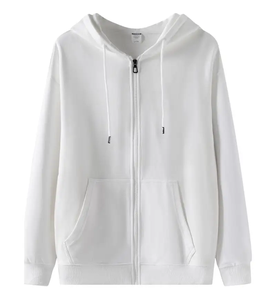 Sweat à capuche décontracté personnalisé pour femme, entièrement zippé, coupe ajustée, confortable, respirant, avec cordon de serrage, 100 % coton molletonné, printemps - Product Image 3