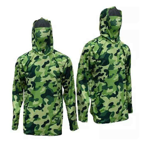 Sweat à capuche unisexe à manches longues avec protection intégrée pour le visage, anti-UV, séchage rapide, respirant, couleur unie, performance - Product Image 1