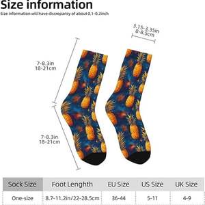 Chaussettes de sport unies à motif imprimé par transfert thermique, respirantes, séchage rapide, en polyester/nylon, pour adultes, décontractées, été, athlétiques, yoga - Product Image 2