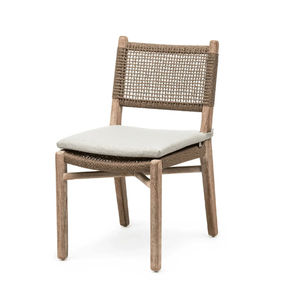 Silla de Comedor de Madera de Teca con Detalles de Ratán, Diseño Moderno, Ecológica y Duradera para Uso en Interiores/Exteriores, para Hogar y Oficina - Product Image 1