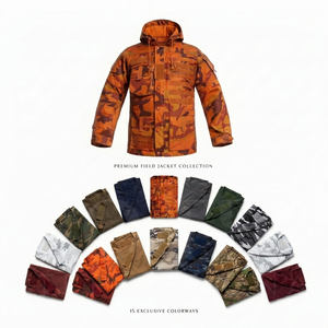 Veste à capuche camouflage imperméable de haute qualité, design multi-poches pour le travail en extérieur, protection contre le froid, veste pour homme - Product Image 1