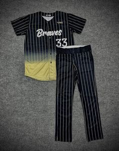 Camiseta de Béisbol Personalizada de los Braves para Hombre, Manga Corta, a Rayas, 100% Poliéster, Absorbe la Humedad, para Todas las Temporadas, Corte Regular - Product Image 2