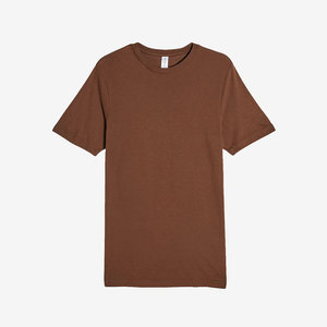 T-shirt classique bio en coton marron cannelle uni à manches courtes pour homme - Product Image 1