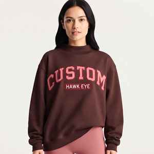 Sudadera de cuello alto con estampado de letras griegas, oversize, hombros caídos, ribetes acanalados, proveedor de ropa de marca, sudaderas de cuello alto - Product Image 1