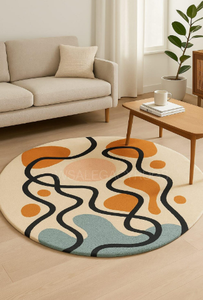 Tapis en laine faits main, tuftés à la main, multicolores, motif moderne, taille et couleur personnalisables pour la maison, le bureau ou le salon. - Product Image 3