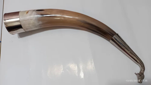 Viking <b>Drinking</b> Horn with Metal <b>Stand</b> Genuine Handcrafted Love Style Durable Souvenir for Beer/Wine Polished Finish - Product Image 6