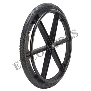 Roue de remplacement Emco de 24 pouces en nylon gris antidérapante avec pneu non-marquant pour fauteuil roulant, fournitures de rééducation thérapeutique - Product Image 3