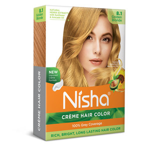 Nisha a lunga durata 100% grigio copertura crema <span class=keywords><strong>colore</strong></span> dei <span class=keywords><strong>capelli</strong></span> per le donne biondo dorato 20g + 20ml sacchetto permanente per <span class=keywords><strong>capelli</strong></span> <span class=keywords><strong>colore</strong></span> - Product Image 1