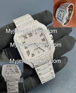 Montre à mouvement à quartz avec boîtier carré en acier inoxydable et bracelet en moissanite, résistante à l'eau jusqu'à 10 bars - Product Image 2