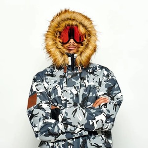 Combinaison de ski imperméable respirante à capuche avec fermeture éclair, design camouflage OEM, séchage rapide, une pièce, logo personnalisé, unisexe, hiver - Product Image 6
