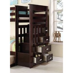 Lit superposé Allentown finition expresso avec lit gigogne et rangement pour les chambres d'enfants - Product Image 4