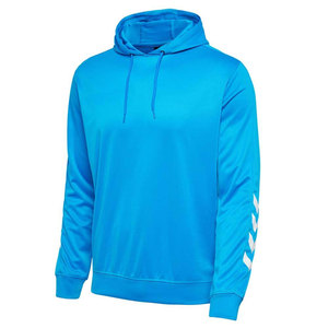 Men's Navy Blue Hooded Sweatshirt Regular Fit Solid Color Casual Sportswear Breathable Knitted Polyester Long Sleeve Winter - Product Image 5