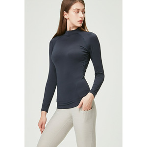 Camiseta de equitación de manga larga con cremallera para mujer, nueva colección de verano 2026, de malla completa premium, capa base para espectáculos ecuestres - Product Image 1