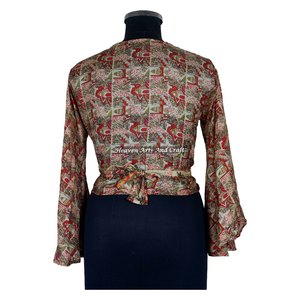Nuevo Kimono de Moda para Mujer 2026, Top Cruzado de Poliéster y Seda con Mangas Largas, Transpirable, para Playa - Product Image 4