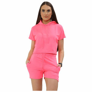 Ladies Lightweight 100% Cotton Tie-Dyed Tracksuits Adults 2 Piece Hooded Top Shorts Autumn <b>Set</b> 6 <b>Colours</b> Leisurewear Quick Dry - Product Image 1