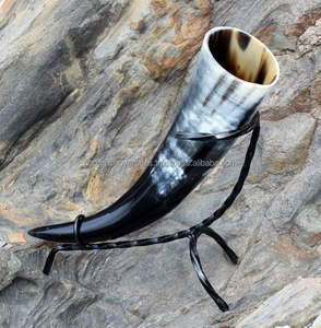 Genuine Viking Polished Eco-Friendly Organic Material 12inch Adjustable Handmade Display <b>Stand</b> Included Animal Style <b>Drinking</b> - Product Image 5