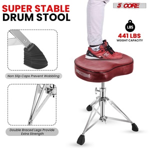 5 Core Drum Throne 4" <b>Padded</b> Guitar <b>Stool</b> Drummer Chair Adjustable Musician Seat - Product Image 6
