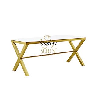 Metal de hierro de diseñador hecho a mano indio con mesa superior de mármol restaurante y mesa de puerta de comedor de Hotel - Product Image 1