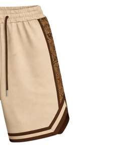 Shorts de basketball pour hommes beige-brun, respirants, séchage rapide, pour entraînement sportif, gym, course à pied, athlétiques, taille élastique, fabricant - Product Image 2