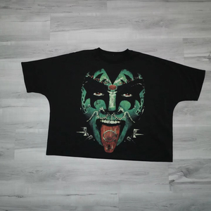 T-shirt noir surdimensionné pour homme de haute qualité, personnalisé OEM, 100% coton, col roulé tricoté, manches courtes, coupe classique - Product Image 2