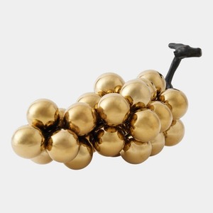 Sculpture de grappe de raisins plaquée or, art décoratif de table contemporain fait à la main, figurine pour salon - Product Image 1