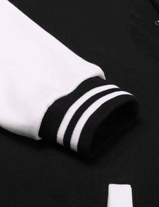 Blouson de baseball pour homme, manches en cuir brodé de chenille, lettre man, - Product Image 3