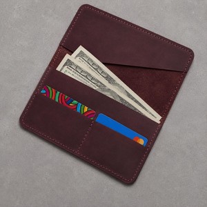 Funda para Chequera de Cuero Genuino de Primera Calidad, Lisa, con 2 Bolsillos, Impermeable, Venta al Por Mayor - Product Image 4