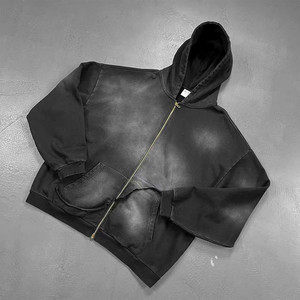 Unisex Fleece <b>Zip</b>-<b>Up</b> <b>Hoodie</b> Solid Color Casual Hooded Sweatshirt Regular Fit Autumn Wear Purple <b>Black</b> - Product Image 2
