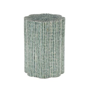 Contemporary Bone Inlay Mosaic Side Table and Wardrobe With Polygon Shape And Glossy Finish For Living Room Decor - Product Image 5