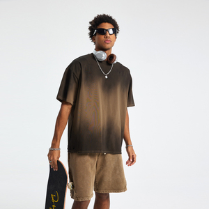 T-shirt en coton délavé personnalisé avec logo pour homme, style hip-hop streetwear vintage, vente en gros, fabricant et fournisseur - Product Image 6