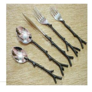 Juego de Cubiertos de Metal con Diseño Decorativo, Elegante y de Alta Calidad, Acabado Niquelado, Vajilla Metálica para Mesa, Suministro de la India - Product Image 2