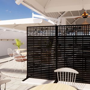 Divisorio Decorativo in Metallo Personalizzabile 183 cm (A) x 110 cm (L) per Interni/Esterni, Schermo Privacy per Balcone e Patio in Stile Artistico - Product Image 2