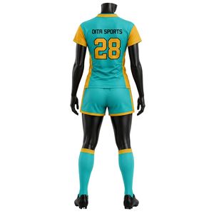 ชุดยูนิฟอร์มทีมฟุตบอล เสื้อเจอร์ซีย์แขนสั้นสีเหลืองอมเขียวและกางเกงขาสั้นเข้าชุด ชุดกีฬาที่สวมใส่สบายสำหรับผู้ใหญ่สำหรับการเล่นเป็นทีม - Product Image 2