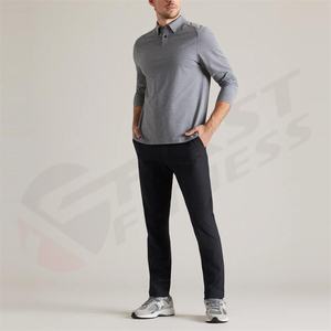 Camisetas Casuales de Punto Grueso con Logotipo Personalizado, 100% Algodón, Camisetas de Manga Corta con Cuello en V para Hombre - Product Image 2