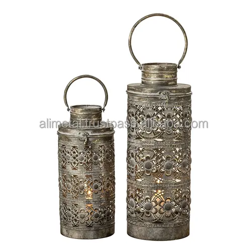 Lanterne marocchine del tempio di tutto il mondo della casa lanterna di lusso degli uragani del pavimento per le candele principali o della cera Pa sigillata del ferro anticato