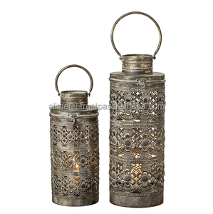 โคมไฟโบสถ์โมร็อคโค, โคมไฟพายุเฮอริเคนชั้นหรูหราสำหรับเทียน LED หรือขี้ผึ้งปิดผนึกเหล็กโบราณ - Product Image 1