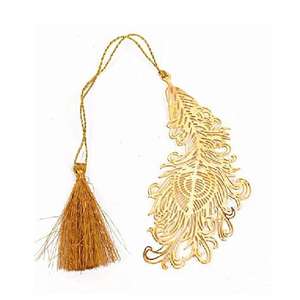 Marcapáginas de Pluma de Pavo Real en Latón con Acabado Dorado Premium, Elegante Accesorio de Lectura, Regalo para Amantes - Product Image 6