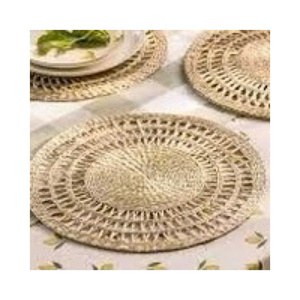 Round Woven Seagrass Placemat Natural Fiber <b>Table</b> <b>Mat</b> for Home Restaurant Hotel Decor - Product Image 1