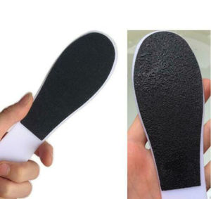 Lime à pieds double face en acier inoxydable de qualité supérieure avec manche métallique, élimine les talons fendillés pour les soins personnels - Product Image 5