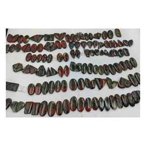 Vente en gros de paires assorties de cabochons en hématite naturelle, pierres précieuses en vrac pour la fabrication de boucles d'oreilles, pendentifs et bijoux - Product Image 1