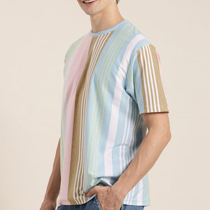 เสื้อยืดสตรีทแวร์ผู้ชายทรงหลวม คอวี แขนครึ่ง ผ้าคอตตอนหวี 300GSM ซักแล้วสไตล์วินเทจ ระบายอากาศได้ดี - Product Image 2