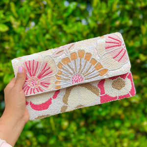 Bolso de Mano Tipo Clutch Plegable, Hecho a Mano, con Cuentas Florales, Bordado Vintage, para Fiestas, Bodas, Monedero - Disponible - Product Image 5