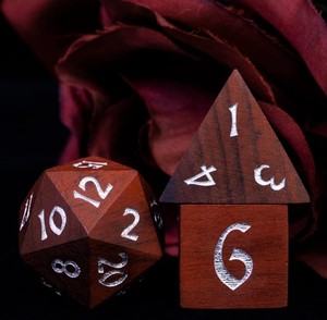 Wooden <b>Dice</b> Set <b>Polyhedral</b> Gaming <b>Dice</b> Natural Grain Sturdy Build Smooth Rolling Clear Numbers Tabletop Gaming - Product Image 3