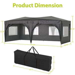 Gazebo Pieghevole Rinforzato 3x6m con 6 Pareti Laterali Rimovibili e Borsa per il Trasporto, Ideale per Feste, Matrimoni ed Eventi all'Aperto - Product Image 2