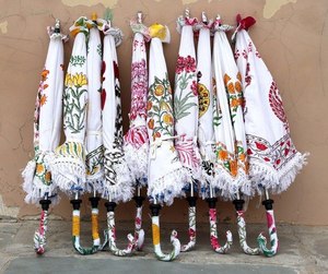 Sombrilla india hecha a mano: Sombrilla de algodón para bodas, decoración para fiestas (26 pulgadas) - Product Image 4