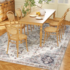 Tappeto Vintage 5x7 Marrone e Verde Antiscivolo Lavabile in Lavatrice per Soggiorno Camera da Letto Sala da Pranzo - Product Image 1