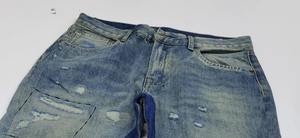 Jeans de mezclilla para hombre de talla grande 2026, 100% algodón, con pierna acampanada, rasgados, a la moda, estilo apilado. - Product Image 4